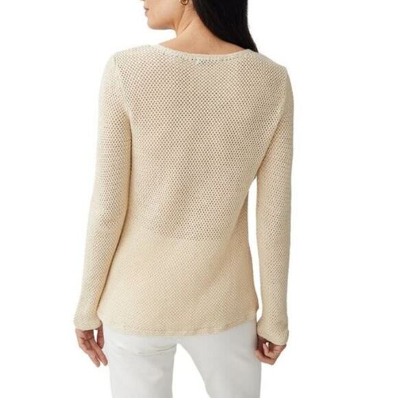 J. McLaughlin Donna Sweater XL Linen Cotton Lightweight Coastal Minimalist New - Picture 2 of 9